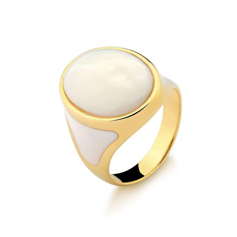 ANEL FOLHEADO A OURO COM ESMALTE