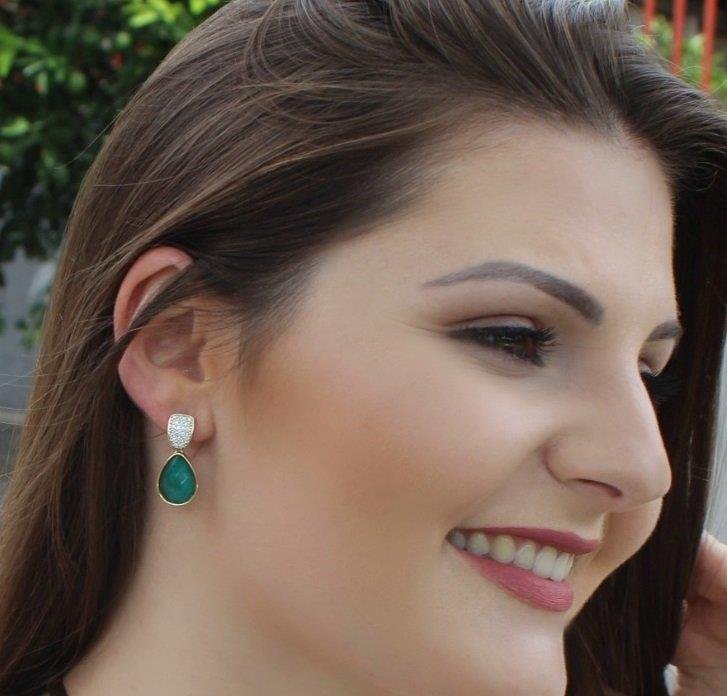 BRINCO FOLHEADO A OURO E RÓDIO BRANCO