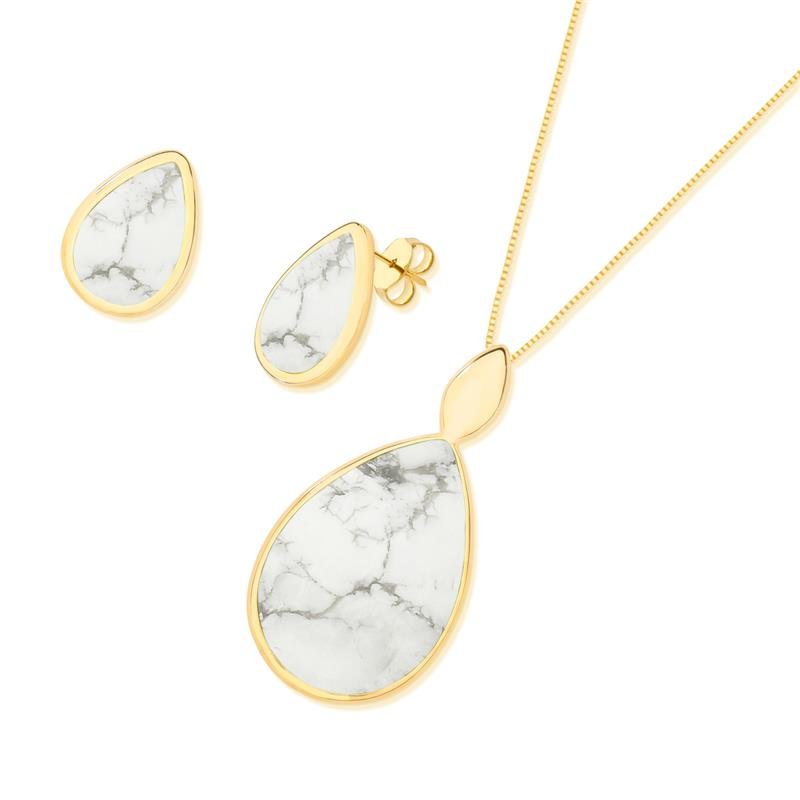 CONJUNTO FOLHEADO A OURO