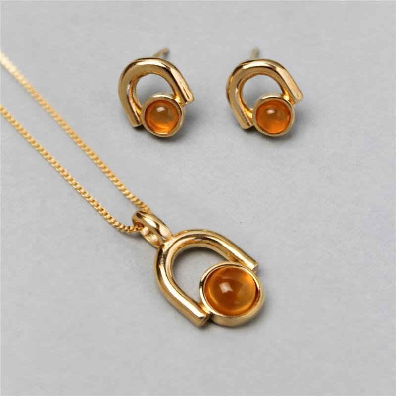 CONJUNTO FOLHEADO A OURO