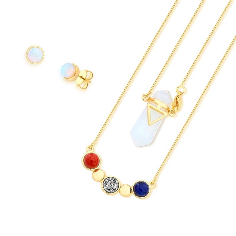CONJUNTO FOLHEADO A OURO