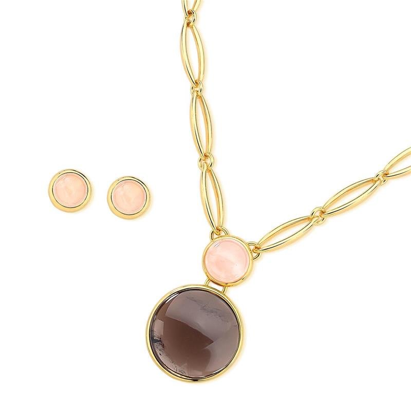 CONJUNTO FOLHEADO A OURO