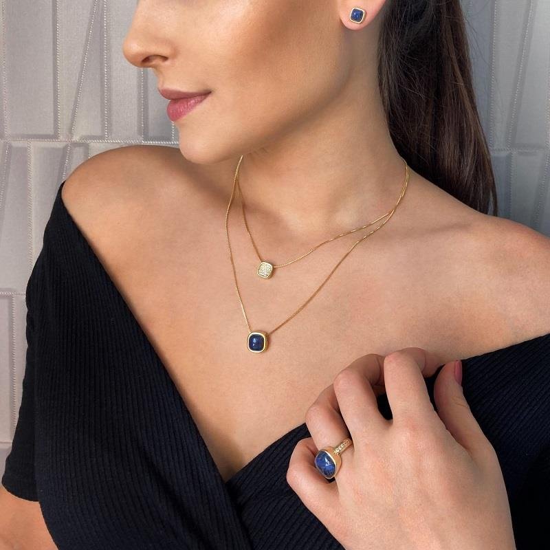 CONJUNTO FOLHEADO A OURO