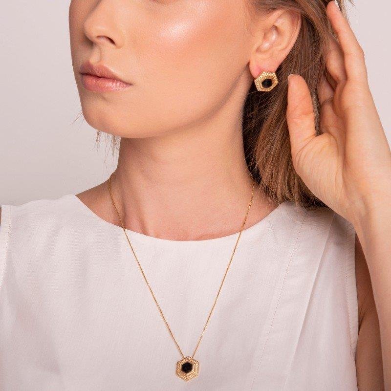 CONJUNTO FOLHEADO A OURO