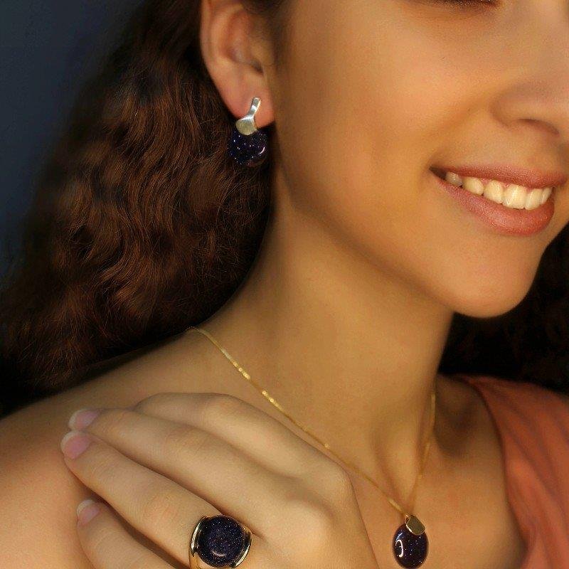 CONJUNTO FOLHEADO A OURO