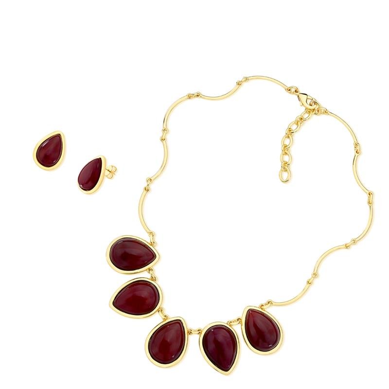 CONJUNTO FOLHEADO A OURO