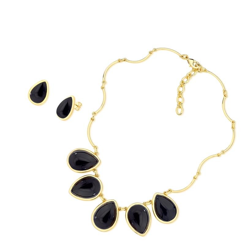 CONJUNTO FOLHEADO A OURO