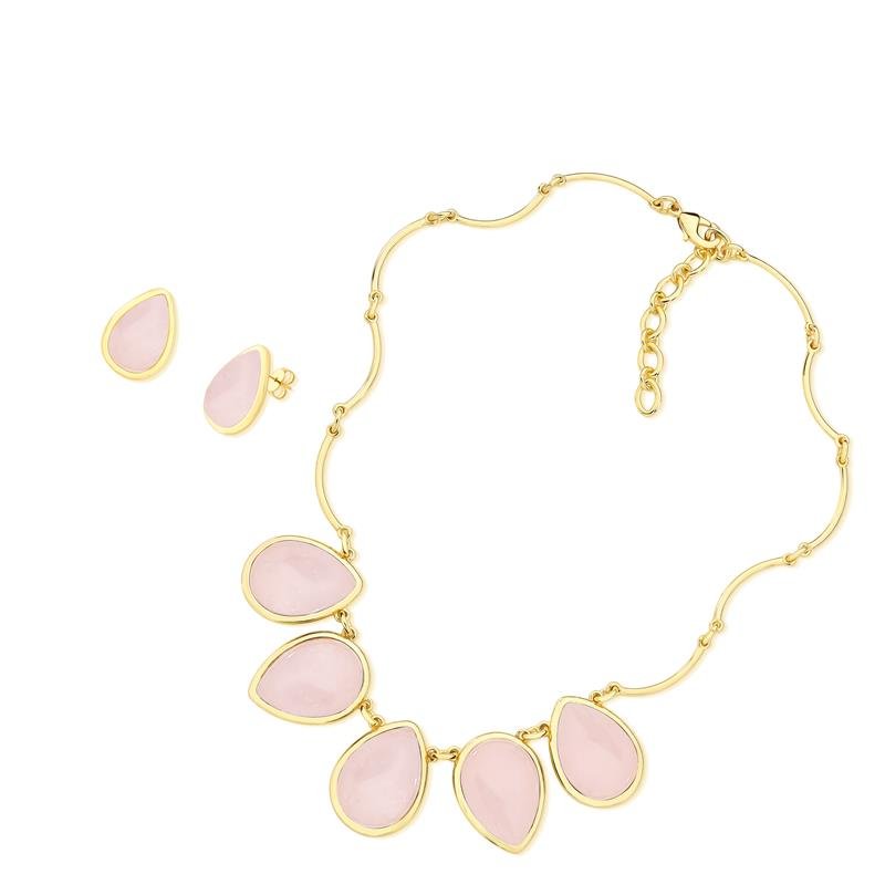 CONJUNTO FOLHEADO A OURO