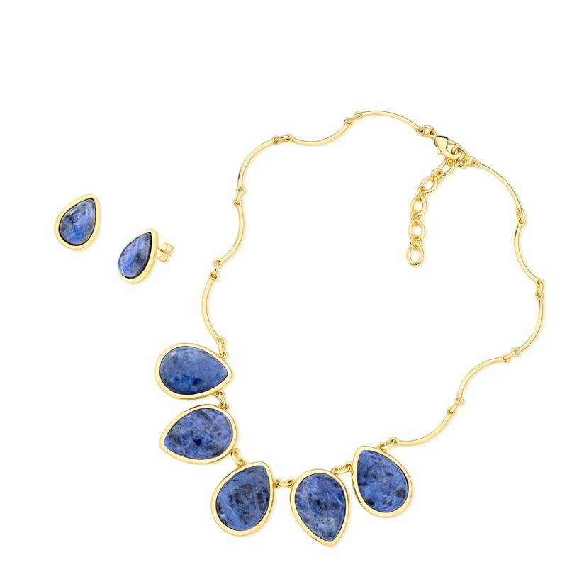 CONJUNTO FOLHEADO A OURO