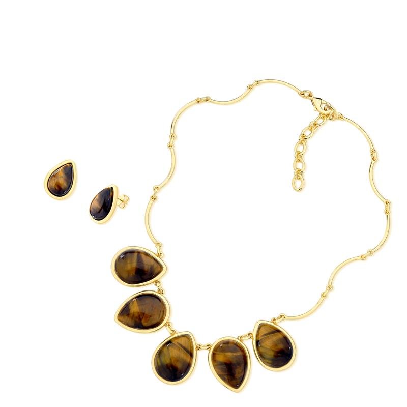 CONJUNTO FOLHEADO A OURO