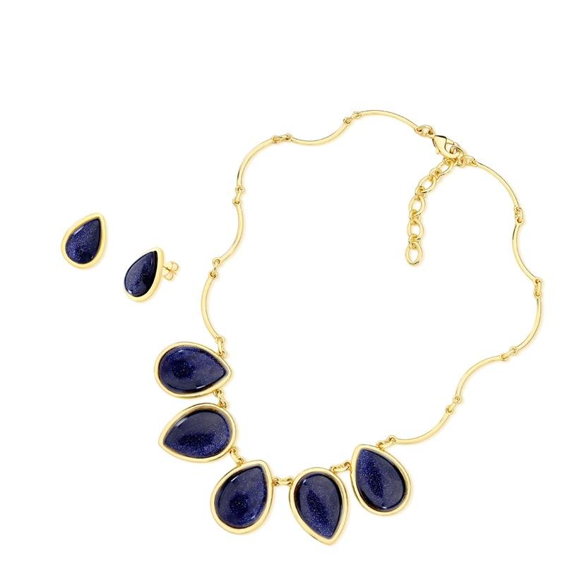 CONJUNTO FOLHEADO A OURO