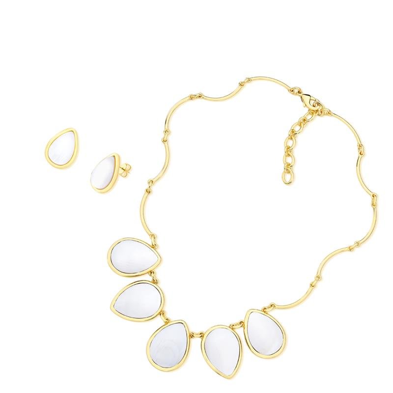 CONJUNTO FOLHEADO A OURO