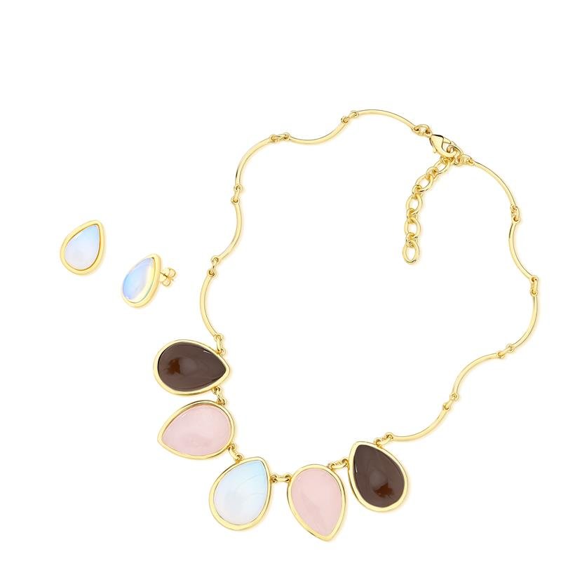CONJUNTO FOLHEADO A OURO