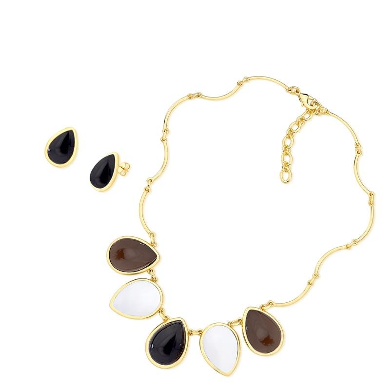 CONJUNTO FOLHEADO A OURO