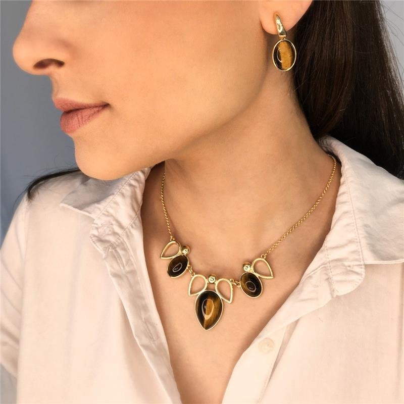 CONJUNTO FOLHEADO A OURO