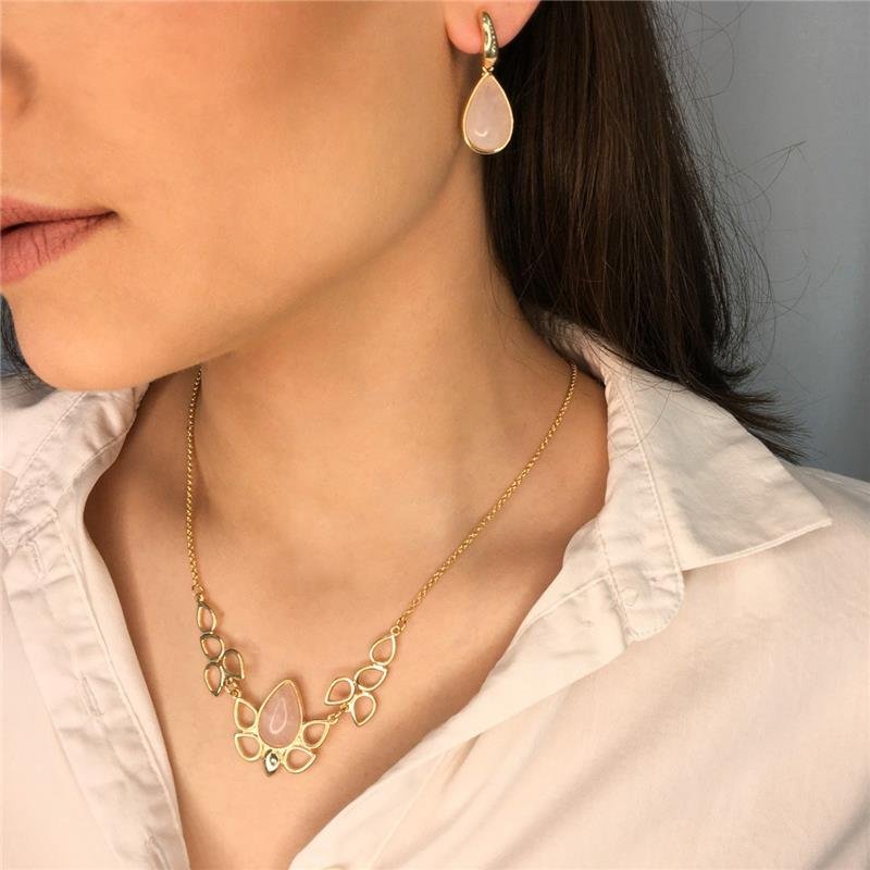 CONJUNTO FOLHEADO A OURO