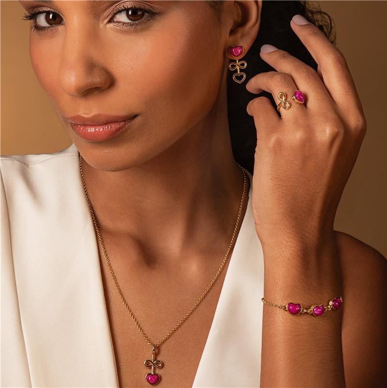 CONJUNTO FOLHEADO A OURO