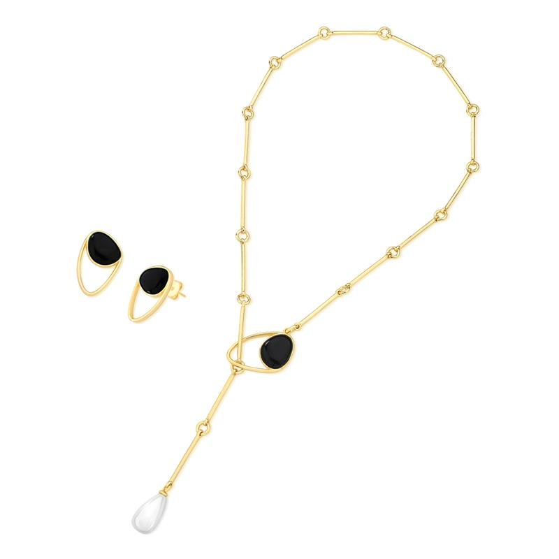 CONJUNTO FOLHEADO A OURO