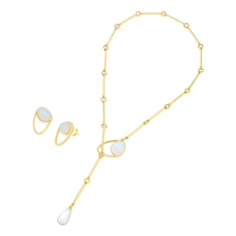 CONJUNTO FOLHEADO A OURO