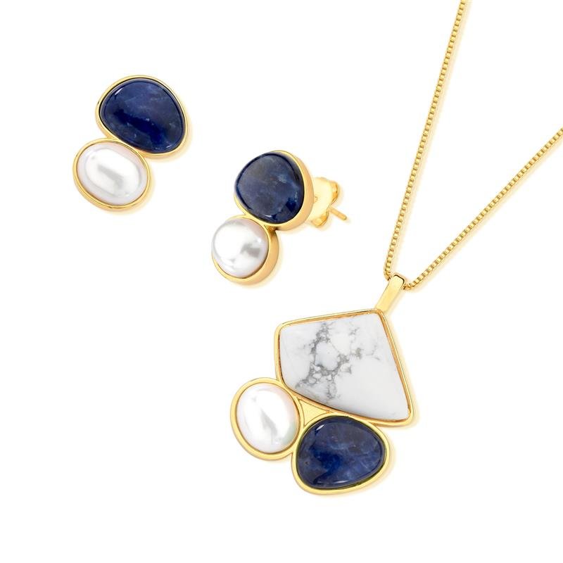 CONJUNTO FOLHEADO A OURO