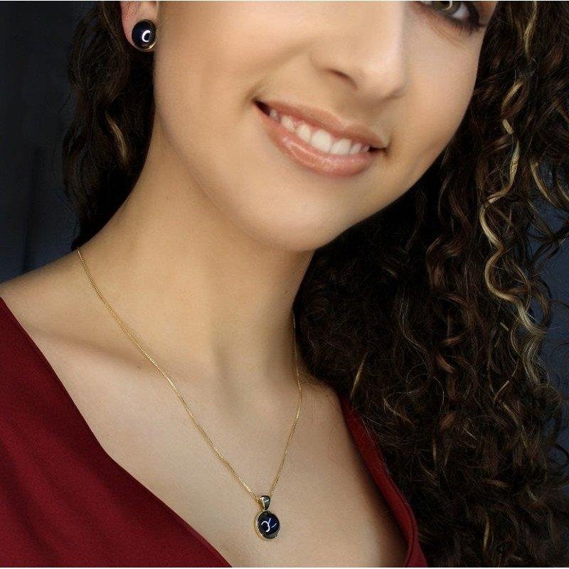 CONJUNTO FOLHEADO A OURO COM EFEITO PEROLADO