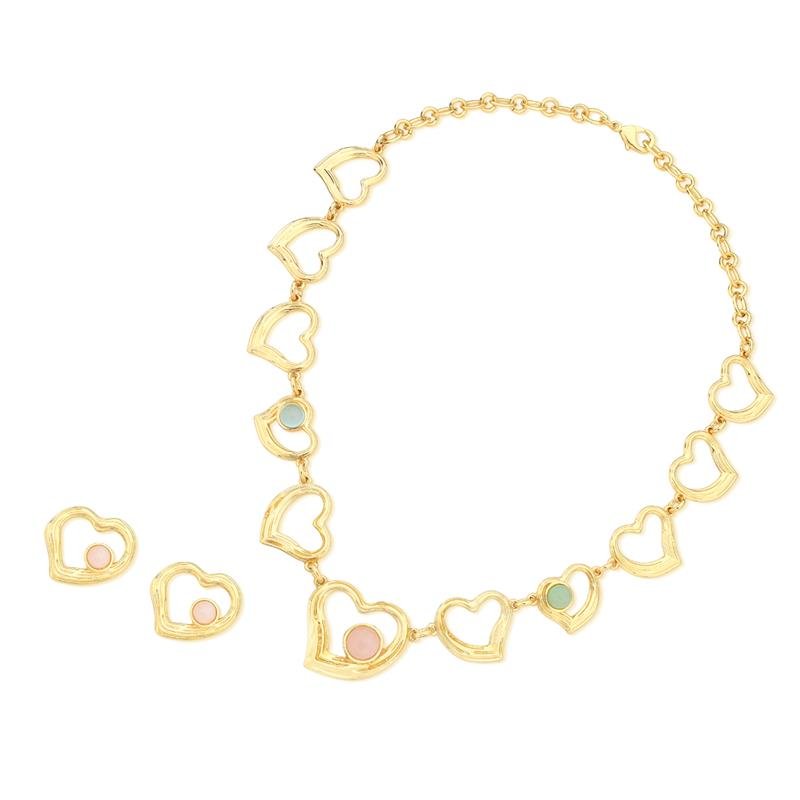 CONJUNTO FOLHEADO A OURO