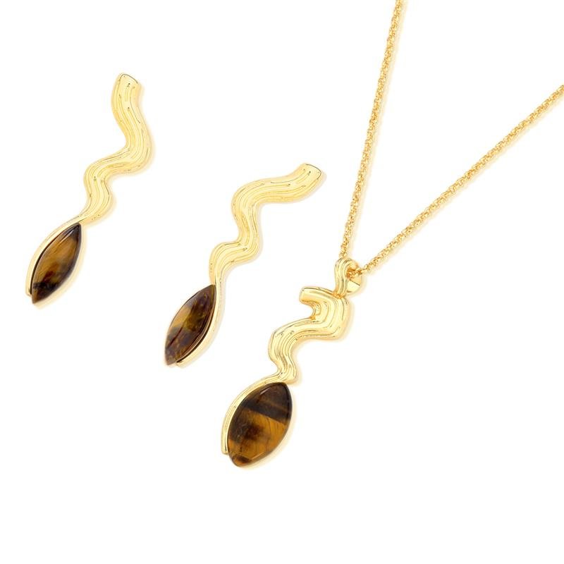 CONJUNTO FOLHEADO A OURO