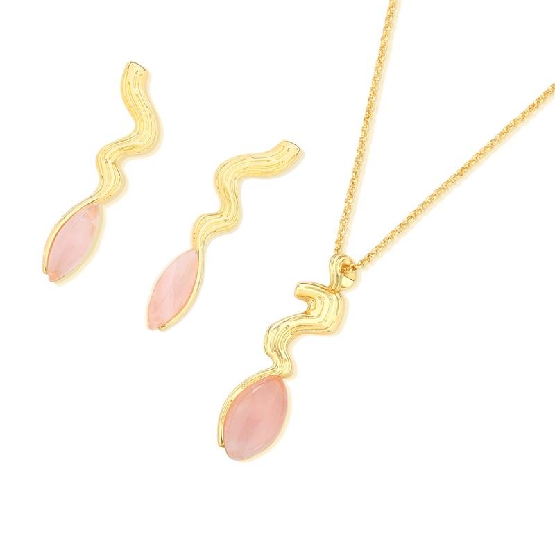 CONJUNTO FOLHEADO A OURO