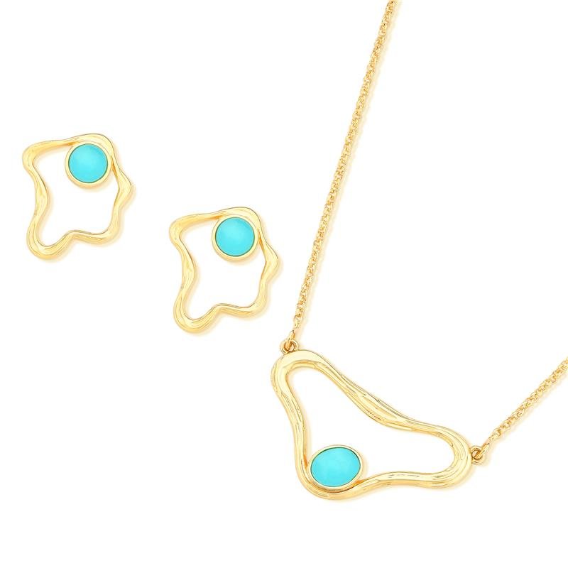 CONJUNTO FOLHEADO A OURO