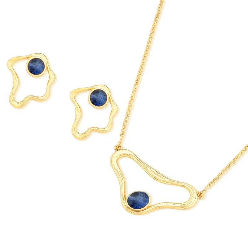 CONJUNTO FOLHEADO A OURO