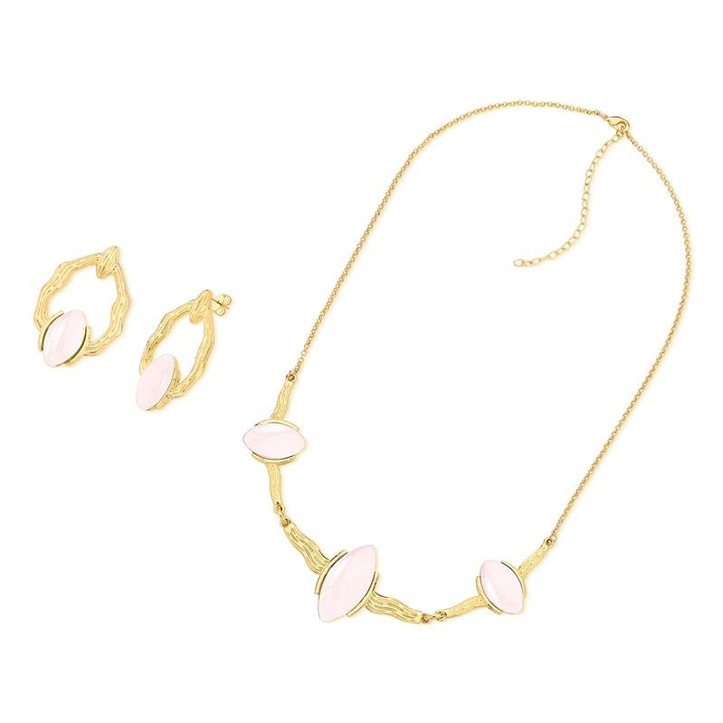 CONJUNTO FOLHEADO A OURO