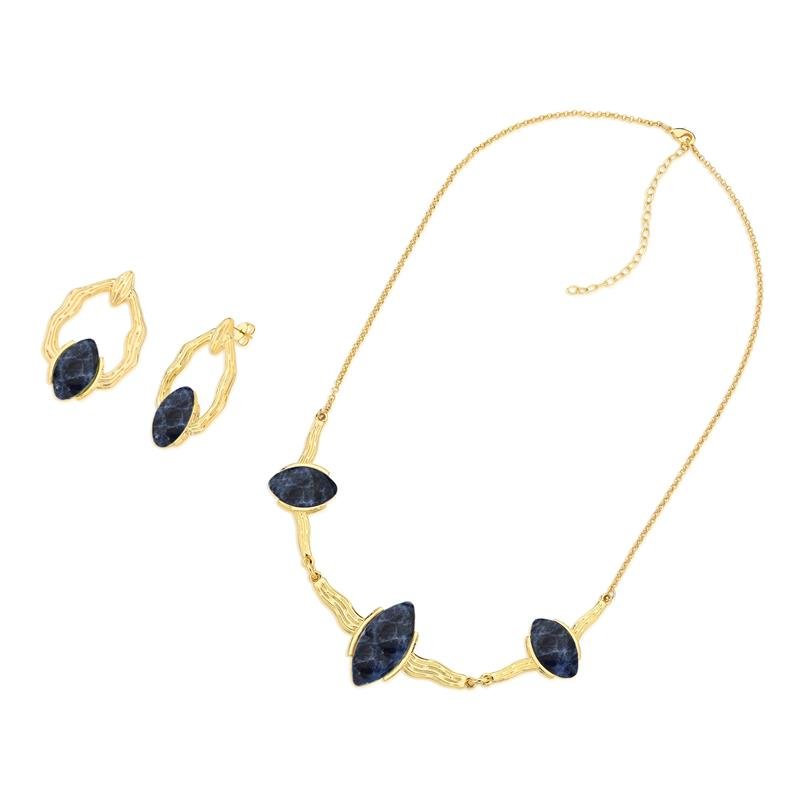 CONJUNTO FOLHEADO A OURO