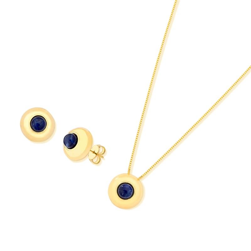 CONJUNTO FOLHEADO A OURO