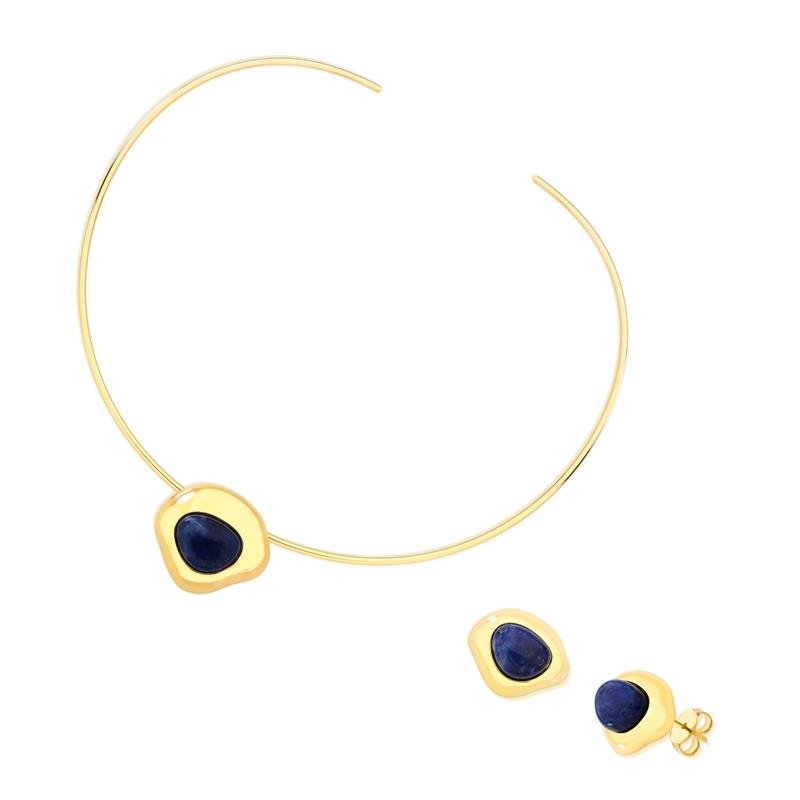 CONJUNTO FOLHEADO A OURO