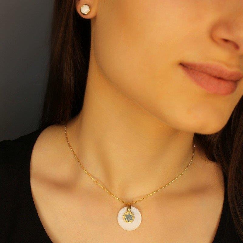CONJUNTO FOLHEADO A OURO