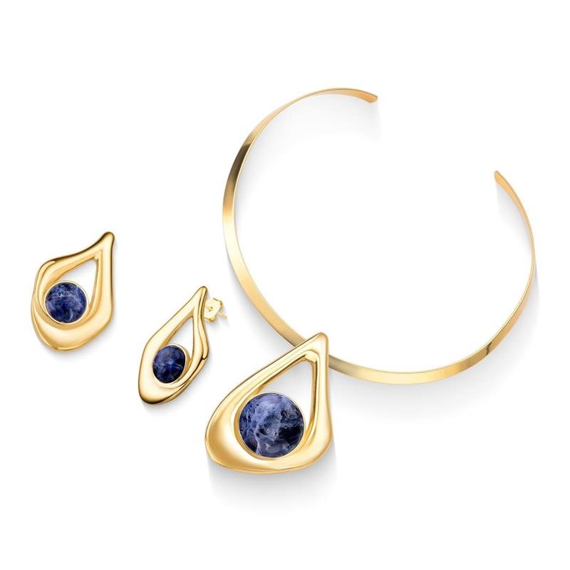 CONJUNTO FOLHEADO A OURO