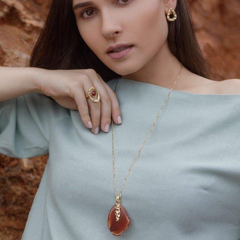 CONJUNTO FOLHEADO A OURO
