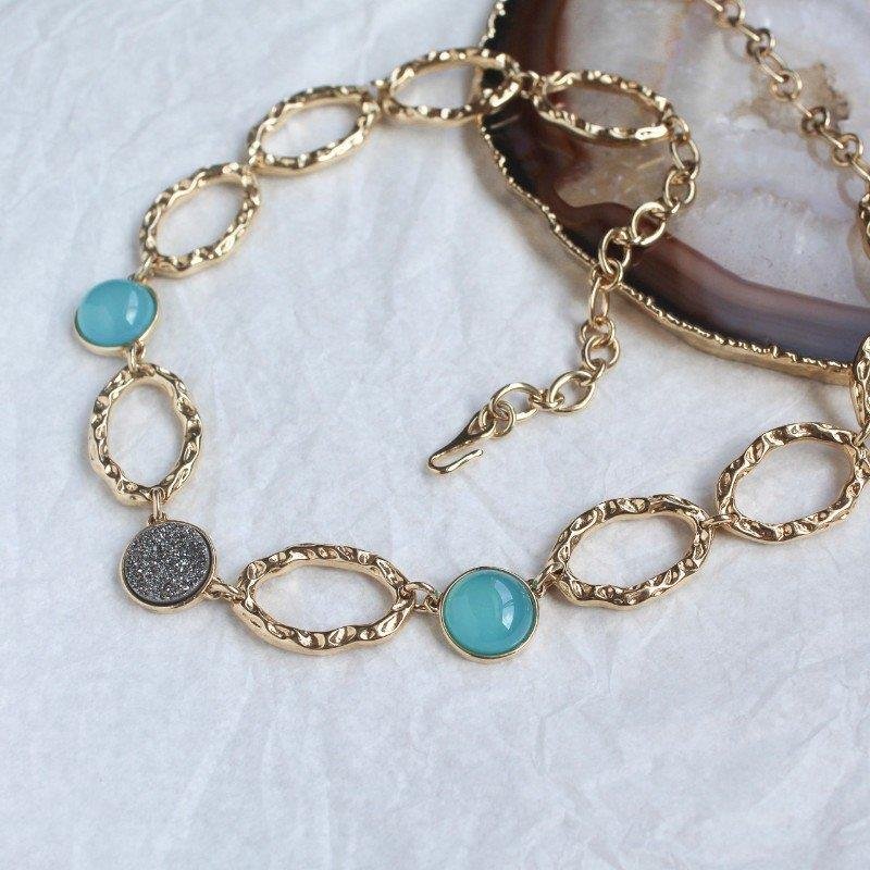 CONJUNTO FOLHEADO A OURO
