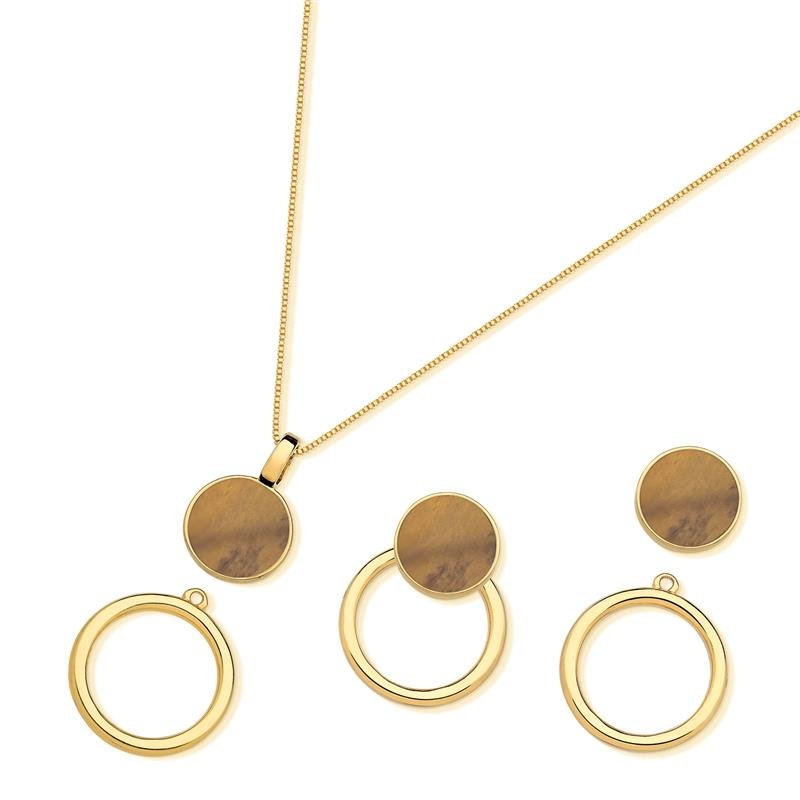 CONJUNTO FOLHEADO A OURO