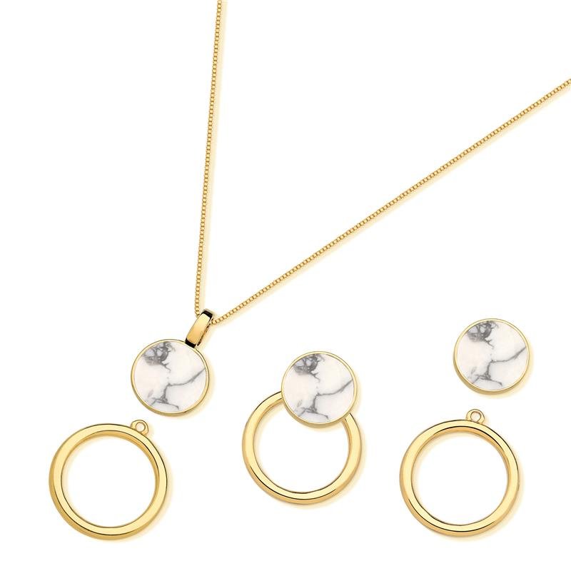 CONJUNTO FOLHEADO A OURO