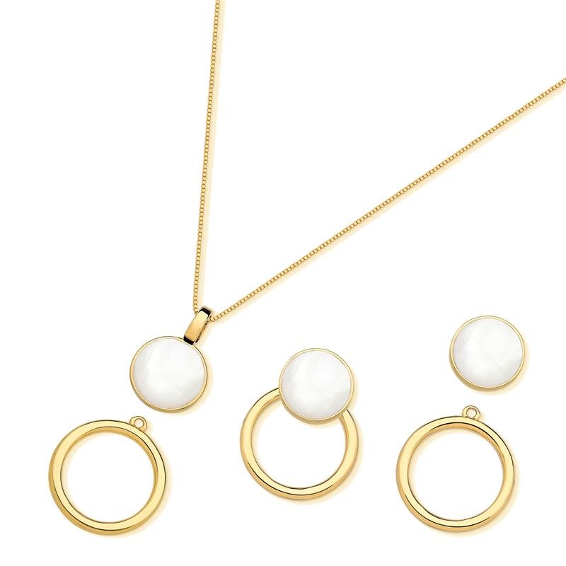 CONJUNTO FOLHEADO A OURO