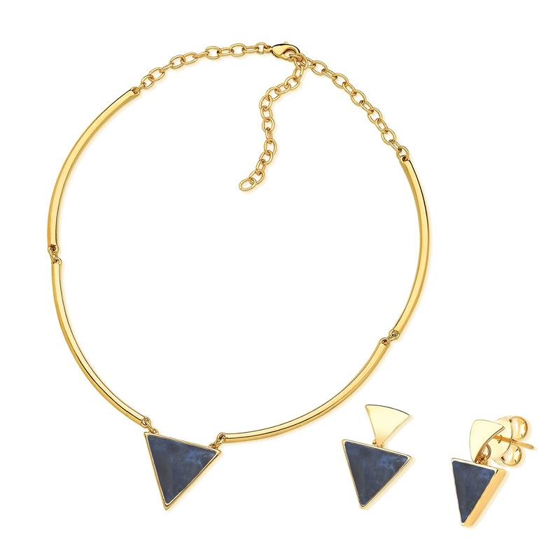 CONJUNTO FOLHEADO A OURO