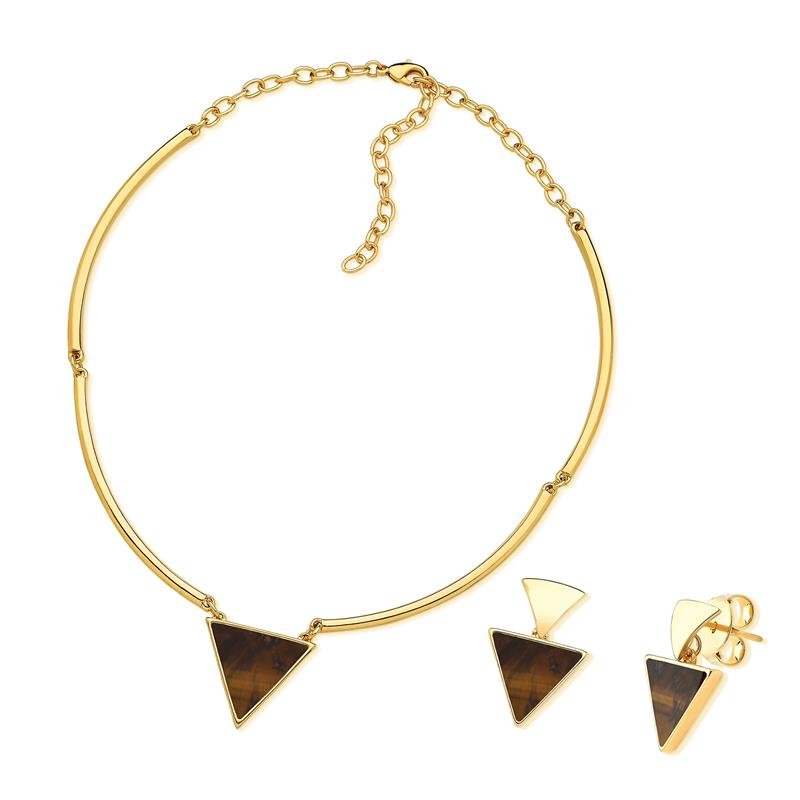 CONJUNTO FOLHEADO A OURO