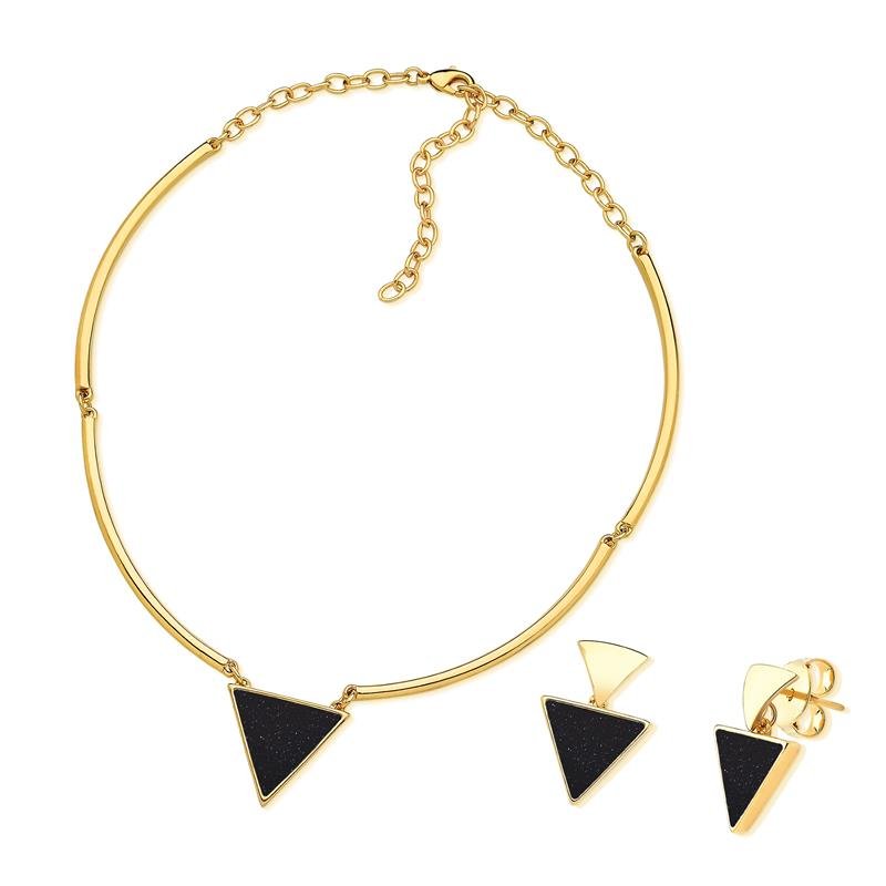 CONJUNTO FOLHEADO A OURO