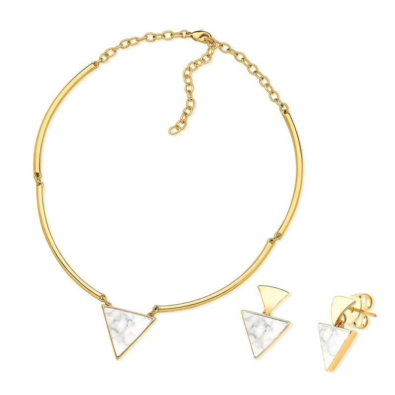 CONJUNTO FOLHEADO A OURO