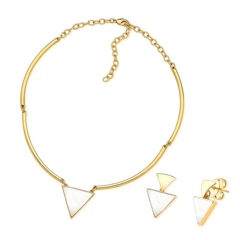 CONJUNTO FOLHEADO A OURO