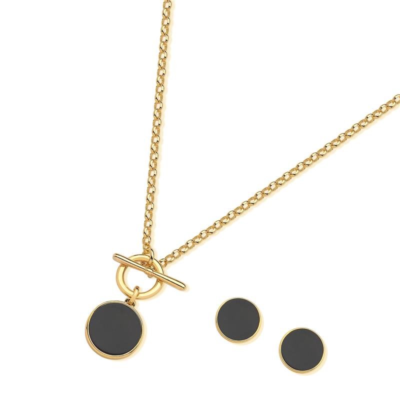 CONJUNTO FOLHEADO A OURO