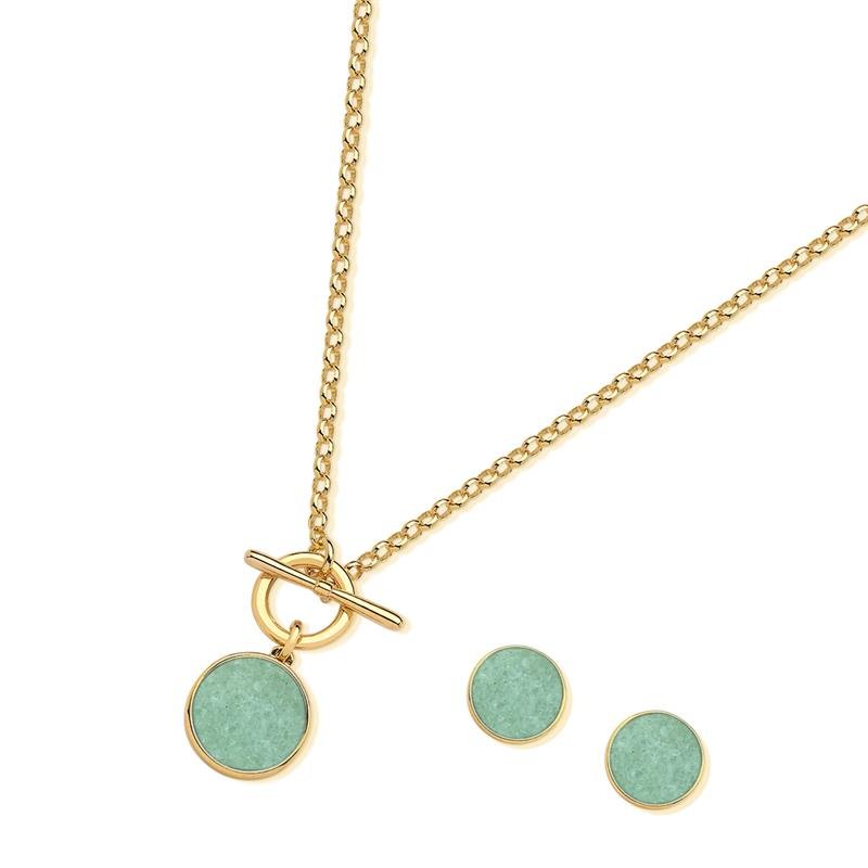 CONJUNTO FOLHEADO A OURO