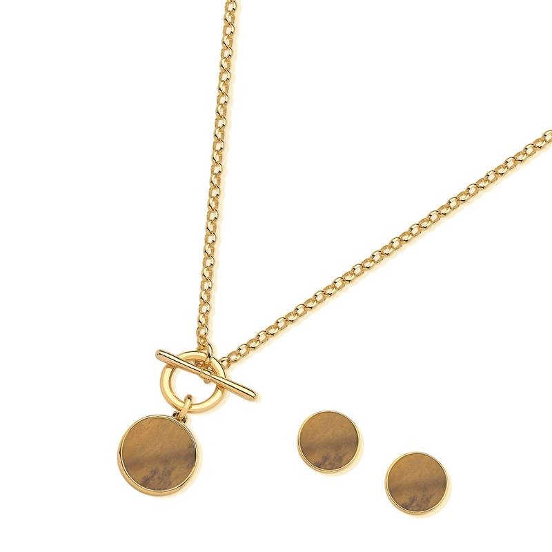 CONJUNTO FOLHEADO A OURO