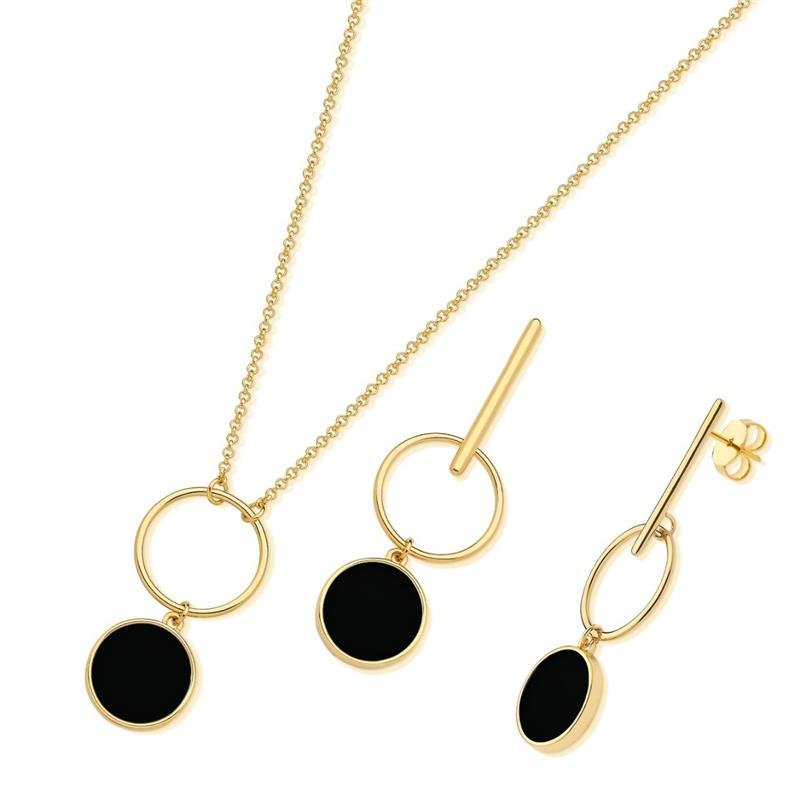 CONJUNTO FOLHEADO A OURO